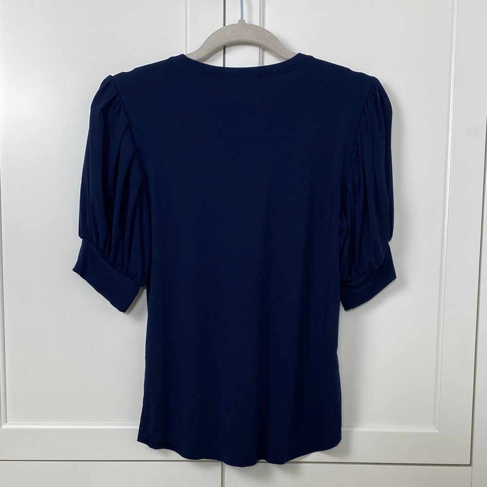 Frame Denim Navy Short Sleeve Top - Picture 4 of 6
